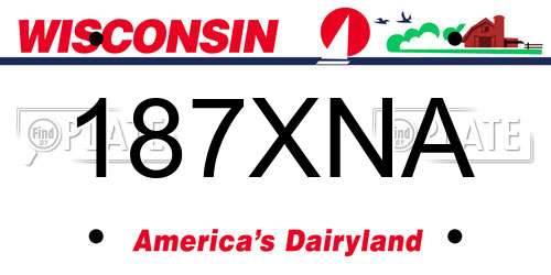 187XNA Wisconsin License Plate