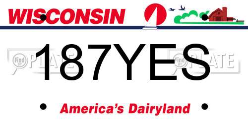 187YES Wisconsin License Plate