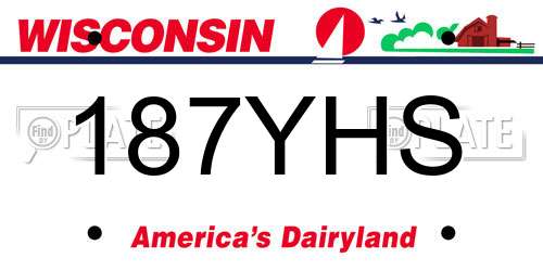 187YHS Wisconsin License Plate