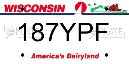 187YPF Wisconsin License Plate