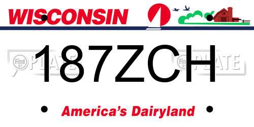 187ZCH Wisconsin License Plate