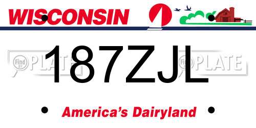 187ZJL Wisconsin License Plate