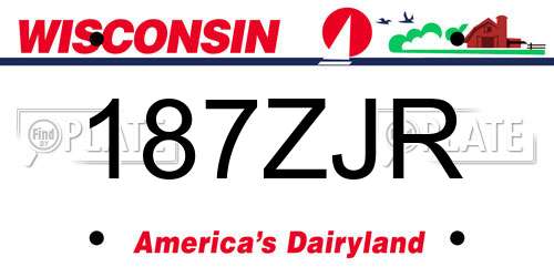 187ZJR Wisconsin License Plate