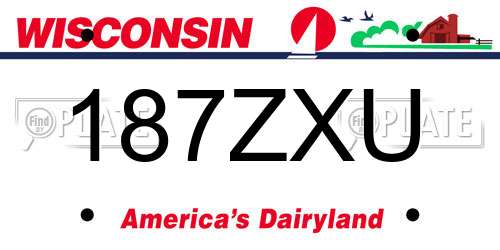 187ZXU Wisconsin License Plate