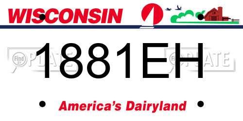 1881EH Wisconsin License Plate