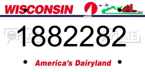 1882282 Wisconsin License Plate