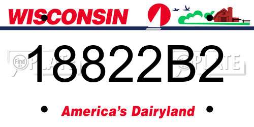 18822B2 Wisconsin License Plate