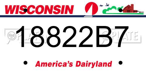 18822B7 Wisconsin License Plate