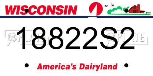 18822S2 Wisconsin License Plate