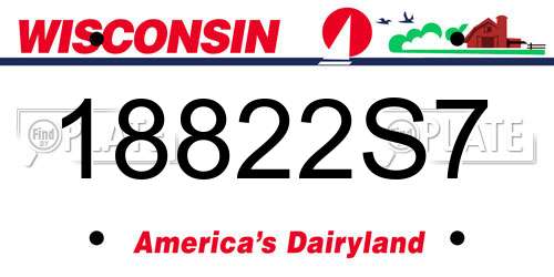 18822S7 Wisconsin License Plate