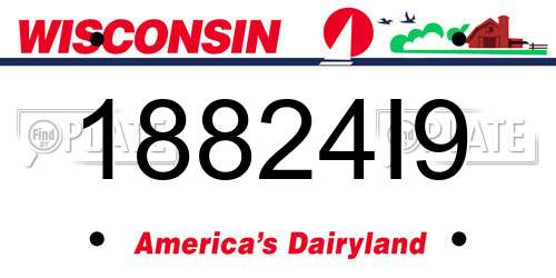 18824I9 Wisconsin License Plate