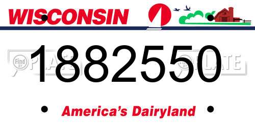 1882550 Wisconsin License Plate