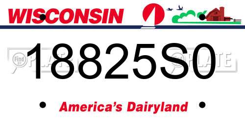 18825S0 Wisconsin License Plate