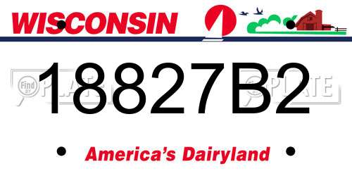 18827B2 Wisconsin License Plate