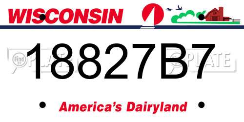 18827B7 Wisconsin License Plate