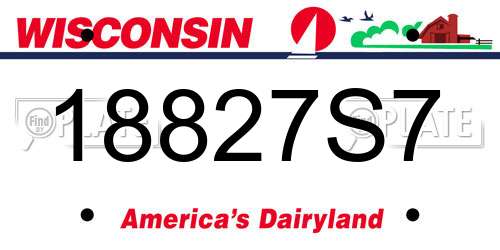 18827S7 Wisconsin License Plate