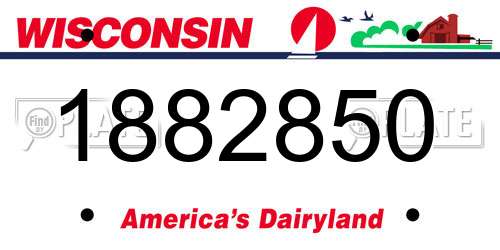 1882850 Wisconsin License Plate
