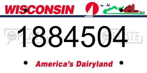 1884504 Wisconsin License Plate