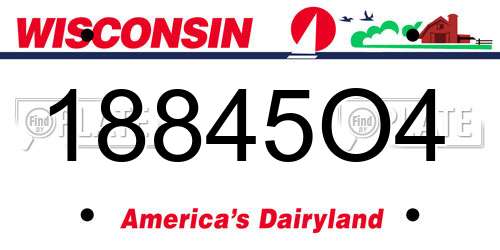 18845O4 Wisconsin License Plate