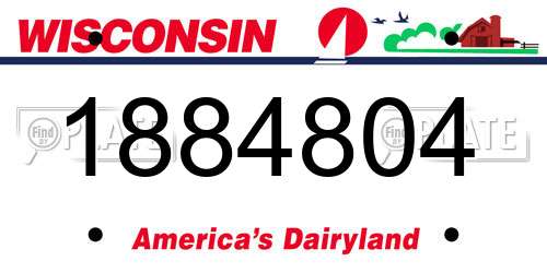 1884804 Wisconsin License Plate