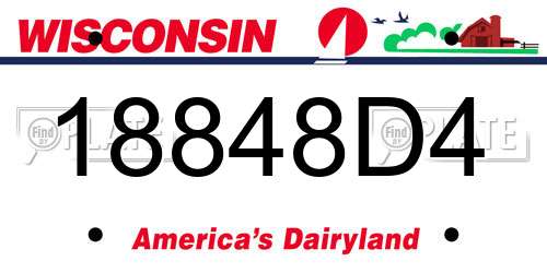 18848D4 Wisconsin License Plate