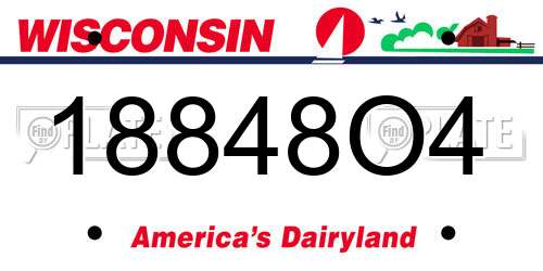 18848O4 Wisconsin License Plate