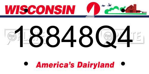 18848Q4 Wisconsin License Plate