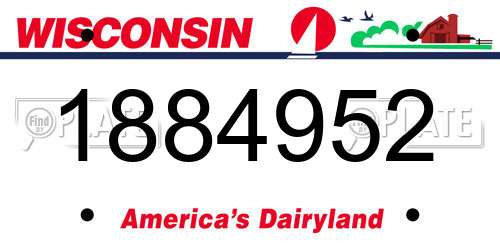 1884952 Wisconsin License Plate