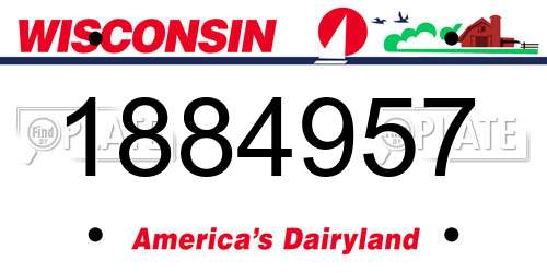 1884957 Wisconsin License Plate