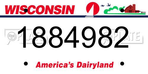 1884982 Wisconsin License Plate