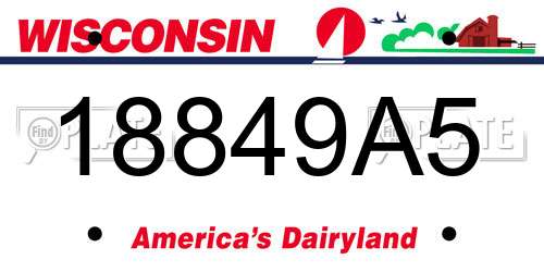 18849A5 Wisconsin License Plate