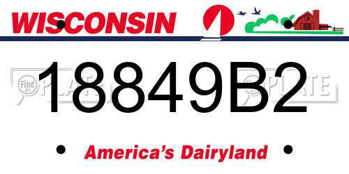 18849B2 Wisconsin License Plate