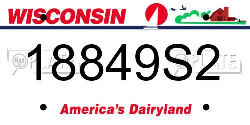 18849S2 Wisconsin License Plate