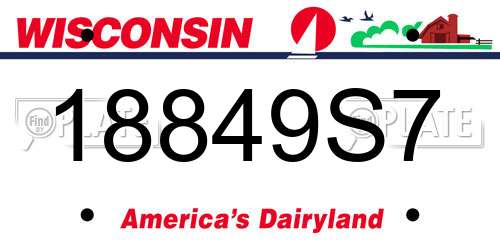 18849S7 Wisconsin License Plate