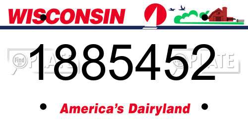 1885452 Wisconsin License Plate