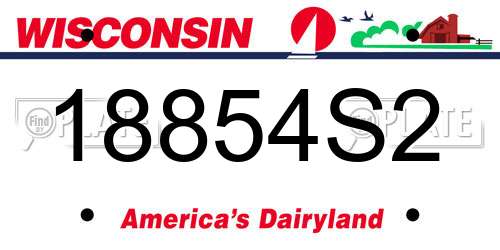 18854S2 Wisconsin License Plate