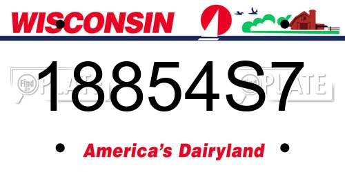 18854S7 Wisconsin License Plate