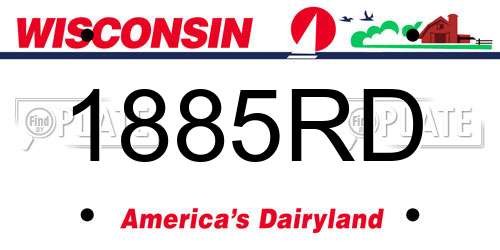 1885RD Wisconsin License Plate