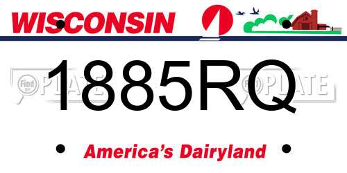 1885RQ Wisconsin License Plate
