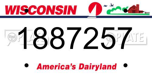 1887257 Wisconsin License Plate