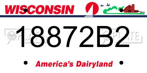 18872B2 Wisconsin License Plate