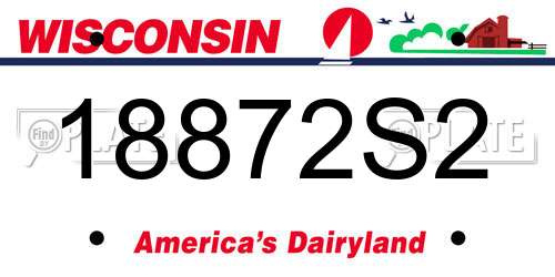 18872S2 Wisconsin License Plate
