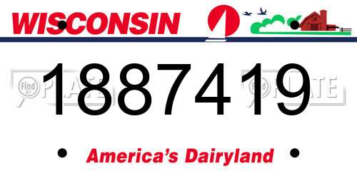 1887419 Wisconsin License Plate