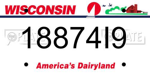 18874I9 Wisconsin License Plate