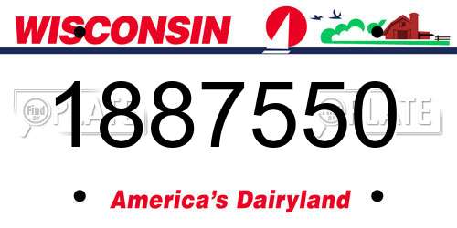 1887550 Wisconsin License Plate