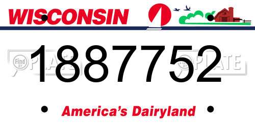 1887752 Wisconsin License Plate