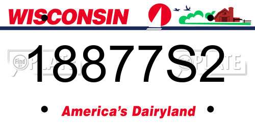 18877S2 Wisconsin License Plate