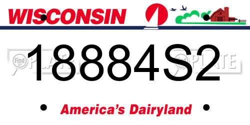 18884S2 Wisconsin License Plate