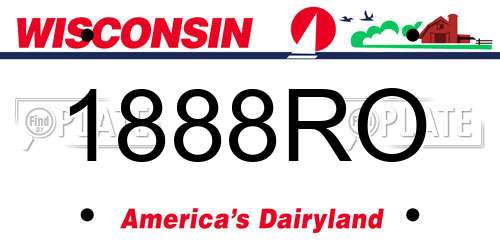 1888RO Wisconsin License Plate