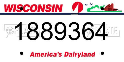 1889364 Wisconsin License Plate